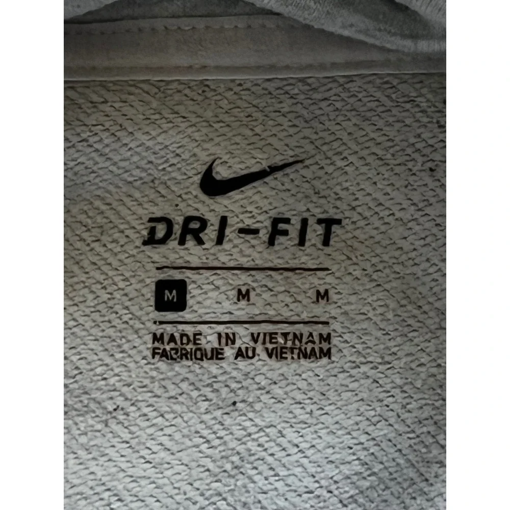 Nike Dri-FIT Womens Funnel Neck Sweatshirt Grey Logo Hem Pullover Medium